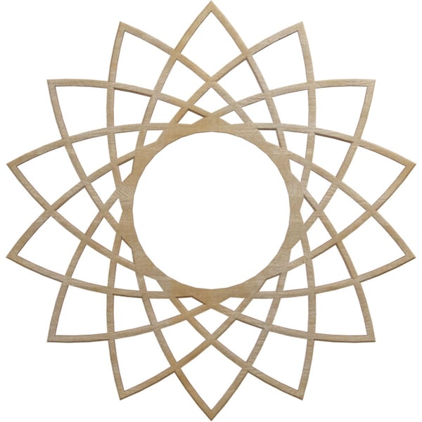 Ekena Millwork Eleanor Wood Fretwork Pierced Ceiling Medallion, Hickory, 18"OD x 6 7/8"ID x 1/4"T CMWP18X18X0250EAHI - main